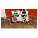 NASCAR bobbleheads and beer glasses
