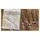 Rabbit stainless flatware & mother of pearl knives