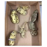 Brass hinges and latch