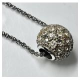 Sterling silver rhinestone bead necklace