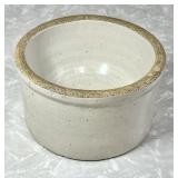 Primitive stoneware bowl-bottom crock