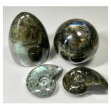 4 pieces polished labradorite stone
