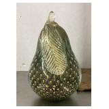 Glass pear paperweight
