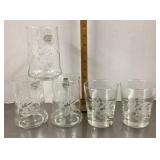 5 Anheuser Bush etched glasses and mugs
