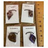 4 glass pendant necklaces