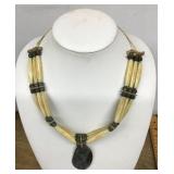 Native American bone choker necklace