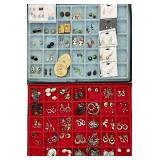 Large lot of costume jewelry pierced earrings