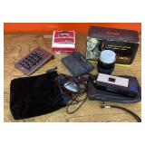 Cameras, lenses, mouse, keypad