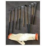 Antique golf clubs and bag