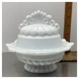 Westmoreland milk glass candy dish
