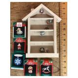 Hallmark display house with mini ornaments