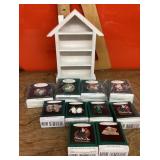 Hallmark display house w/mini ornaments