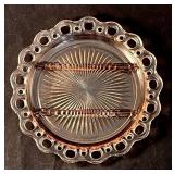 10" pink Depression "Old Colony" divided plate