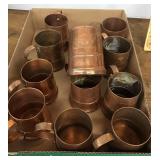 10 Schlitz copper beer mugs