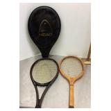 2 vintage tennis rackets