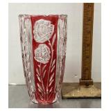 Ruby flash crystal vase