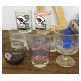 8 assorted collector glasses