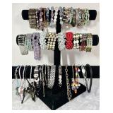 Large group of costume jewelry bracelets