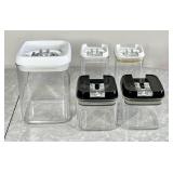 5 Felli Flip-Tite acrylic storage containers