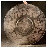 11.5" pink Depression "Dogwood" platter