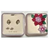 14k gold earrings PLUS 2 extra earring backs