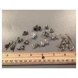 Collection of small sterling silver earrings