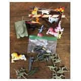Group of small plastic toys