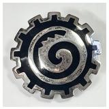 Sterling silver onyx brooch / pendant