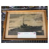 Framed USS Grand Forks WWII photo