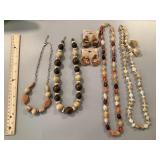 Collection of faux stone plastic costume jewelry