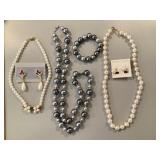 3 faux pearl jewelry sets