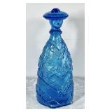 MCM Italian Empoli blue glass man genie bottle