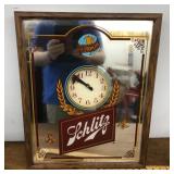 Schlitz quartz mirrored wall clock