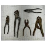 5 assorted pliers