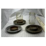 3 vintage chicken waterers