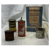 5 vintage tins