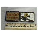 Schrader air check tin w/ contents