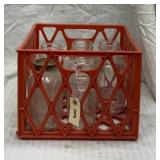 Crate with 8 Hazel Atlas canning jars