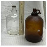 2 vintage glass jugs