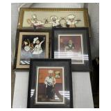 5 framed chef prints