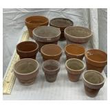 12 clay flower pots