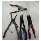 4 assorted pliers