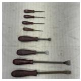 4 Matco pry bars and 4 picks