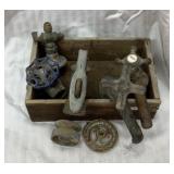 Vintage water spigots with butter box
