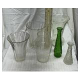 6 glass vases