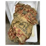 3 Purina pig chow burlap sacks