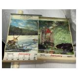 Set of 3 vintage 1970s advertising calendars