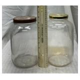 2 large glass jars