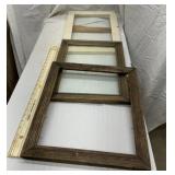 3 vintage frames - 2 with glass