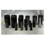 Snap-on USA 1/2 metric & 3/8 SAE deep sockets